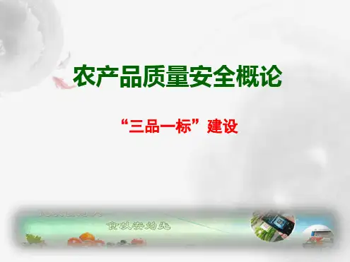 农产品质量安全 三品一标讲解