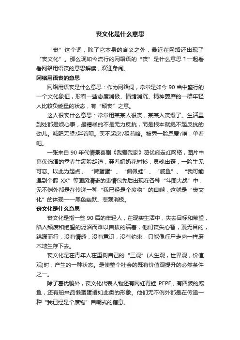 丧文化是什么意思