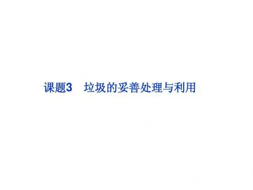 邳州市第二中学2013年高中化学选修四课件课题3 垃圾的妥善处理与利用