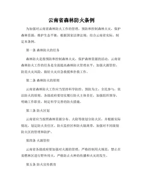 云南省森林防火条例