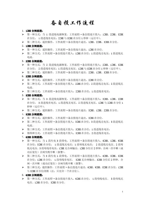 备自投工作流程