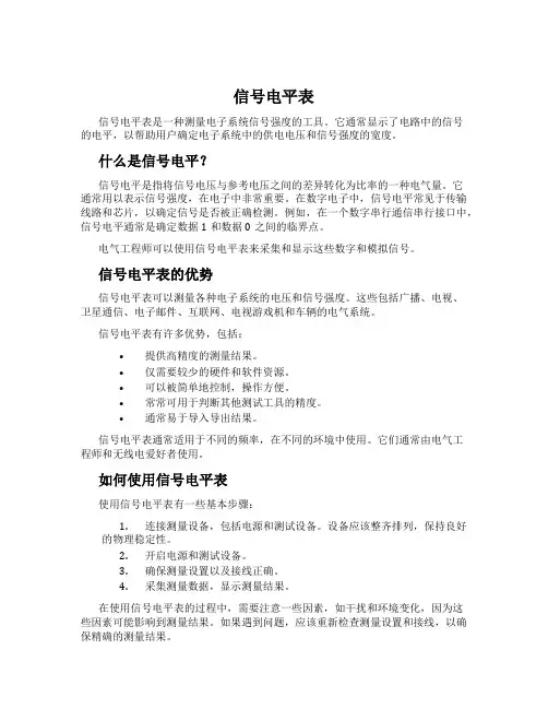 信号电平表