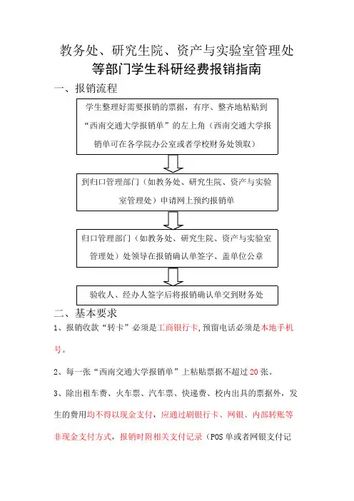 西南交通大学学生科研经费报销指南