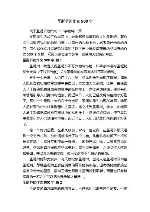 圣诞节的作文500字