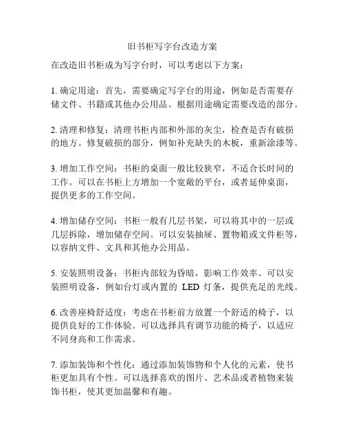 旧书柜写字台改造方案