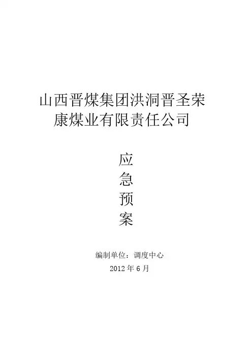 荣康煤业应急预案