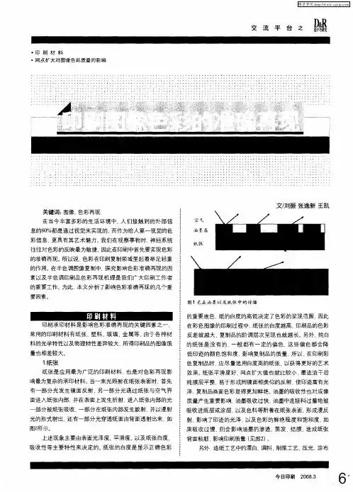 印刷图像色彩的准确再现