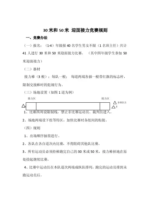 30米和50米竞赛规则