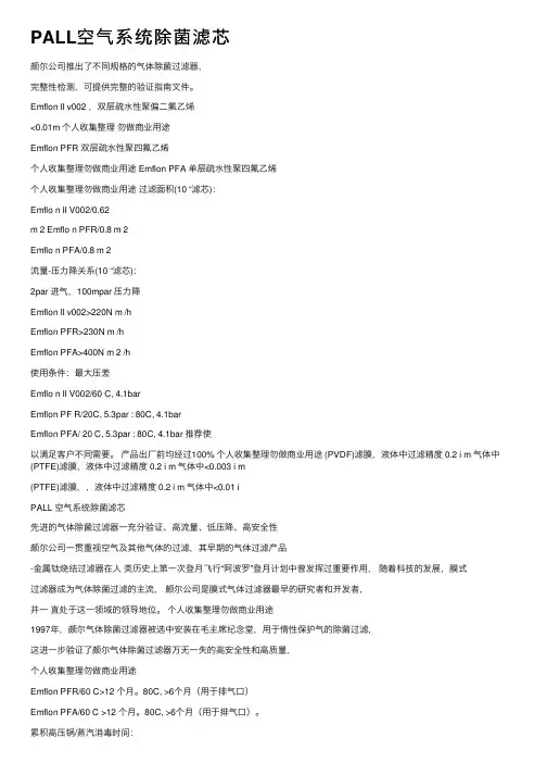 PALL空气系统除菌滤芯