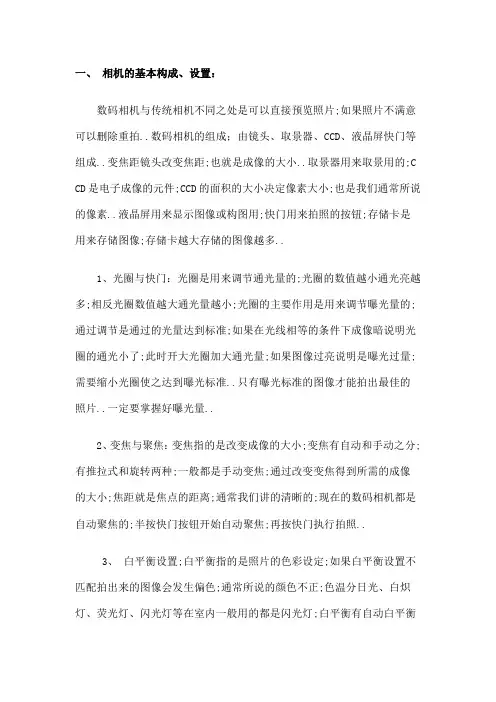 摄影基础理论知识