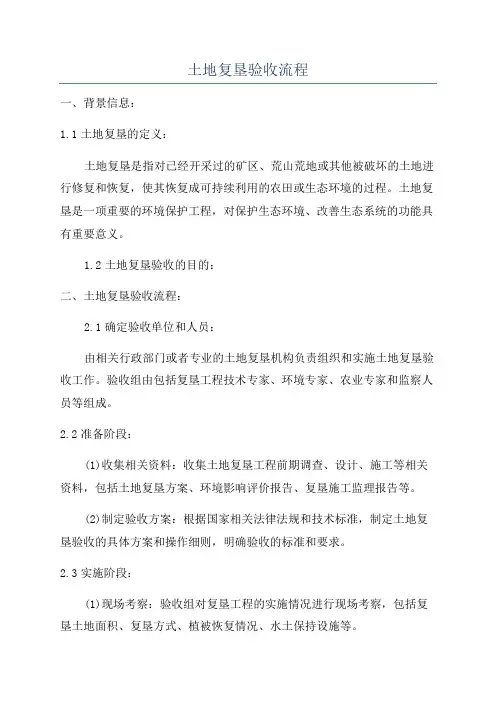 土地复垦验收流程