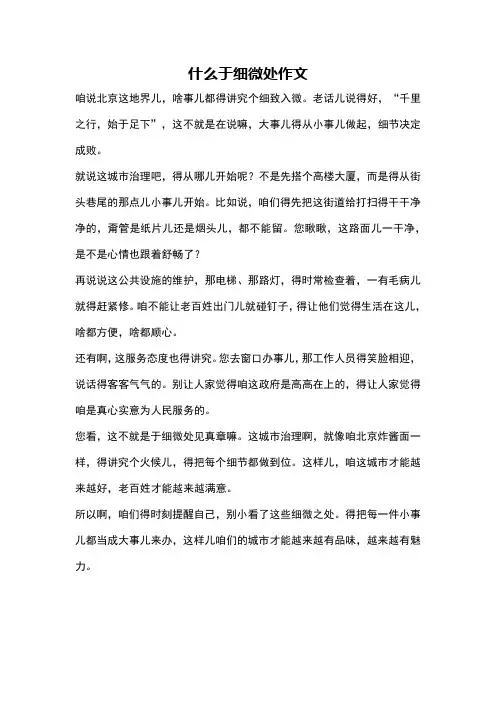 什么于细微处作文