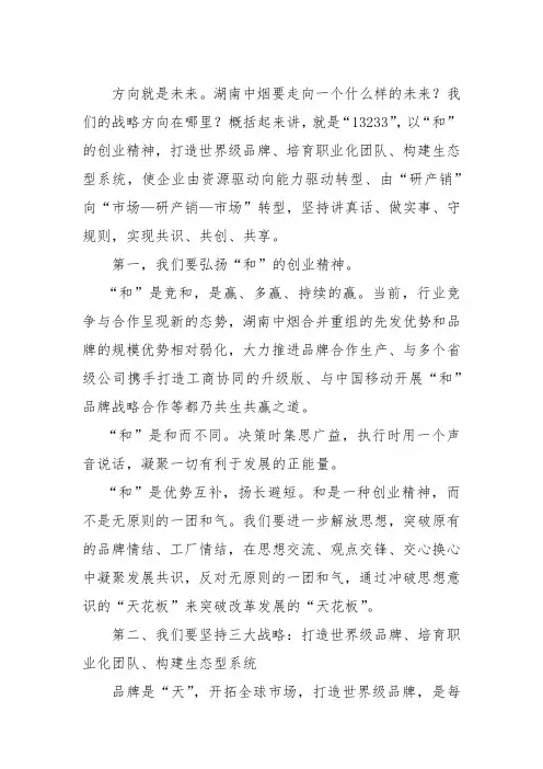 “13233”战略全面阐述