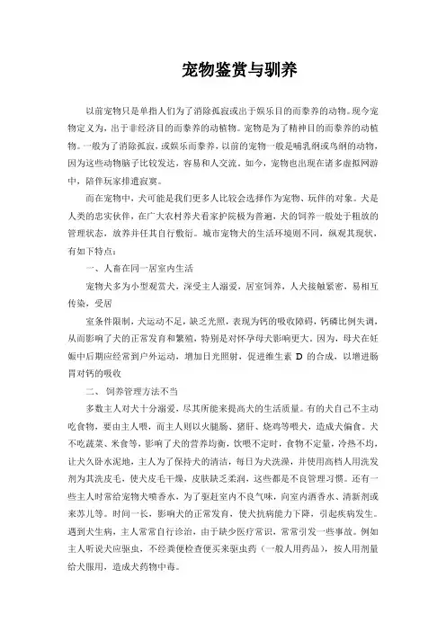 宠物鉴赏与驯养