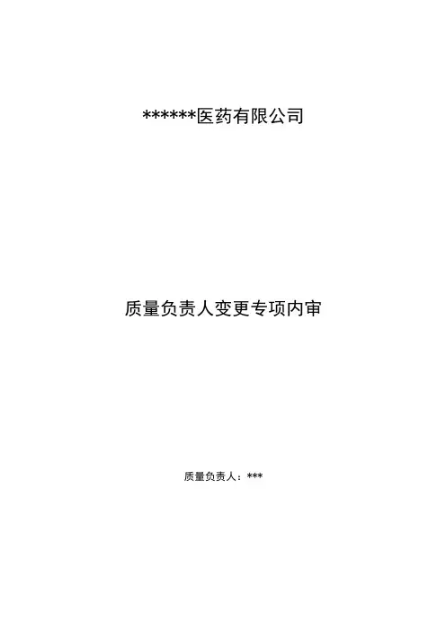 医药公司质量负责人变更专项内审