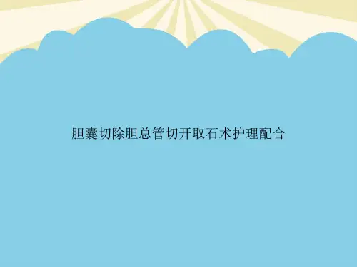 【正式版】胆囊切除胆总管切开取石术护理配合PPT资料