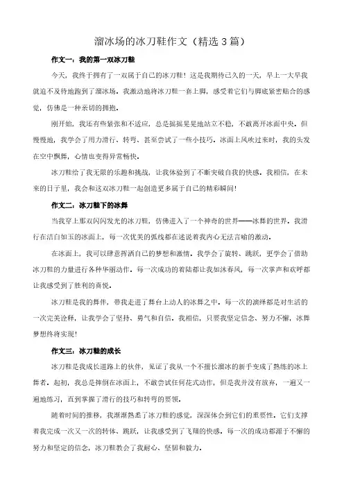 溜冰场的冰刀鞋 作文(精选3篇)