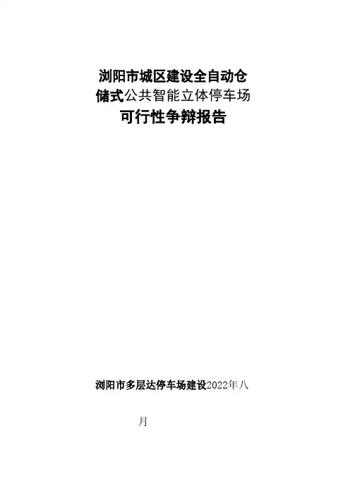 立体车库可行性研究报告