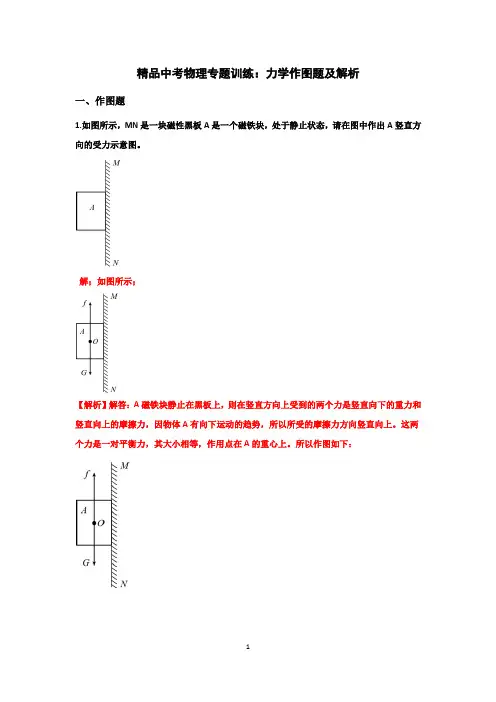 精品中考物理专题训练：力学作图及解析