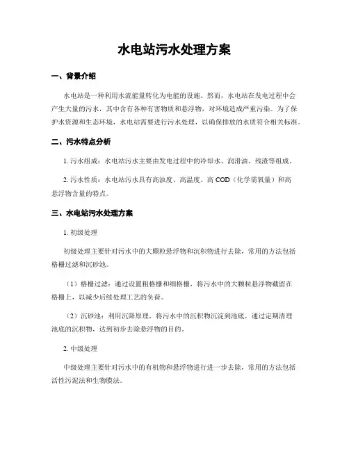 水电站污水处理方案