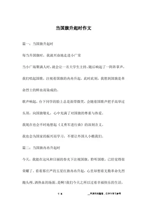 当国旗升起时作文