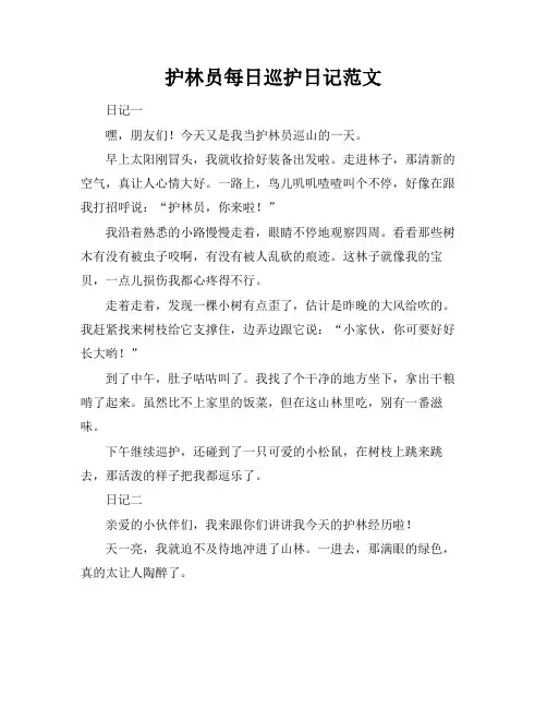 护林员每日巡护日记范文
