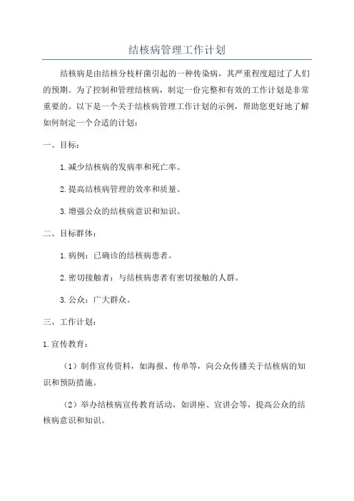结核病管理工作计划
