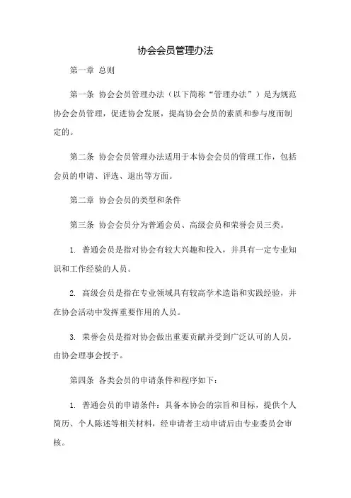 协会会员管理办法