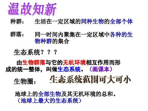 生物与环境构成生态系统