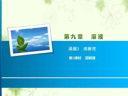 9.2.2溶解度练习题