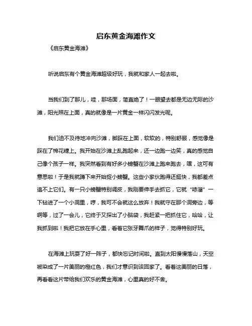启东黄金海滩作文