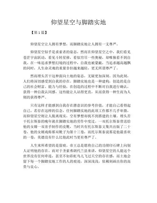 仰望星空与脚踏实地