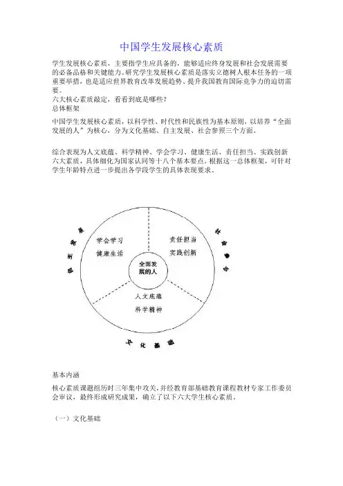 中国学生发展核心素养