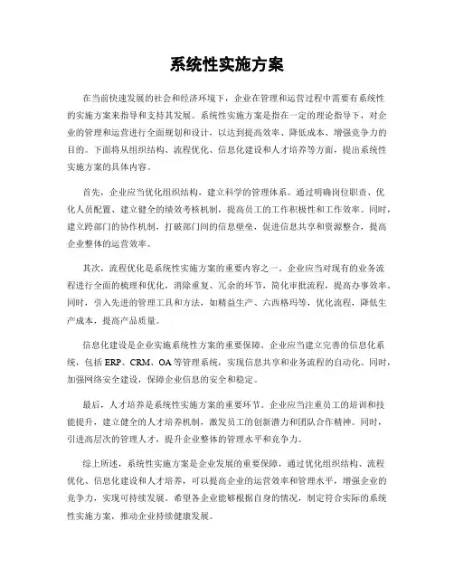 系统性实施方案