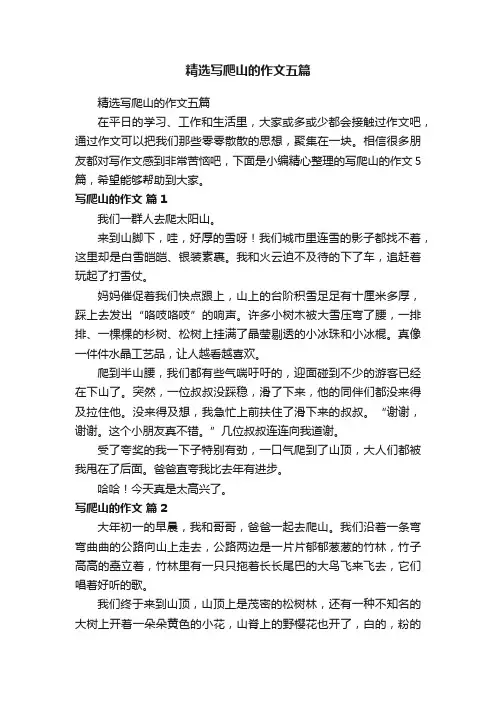 精选写爬山的作文五篇