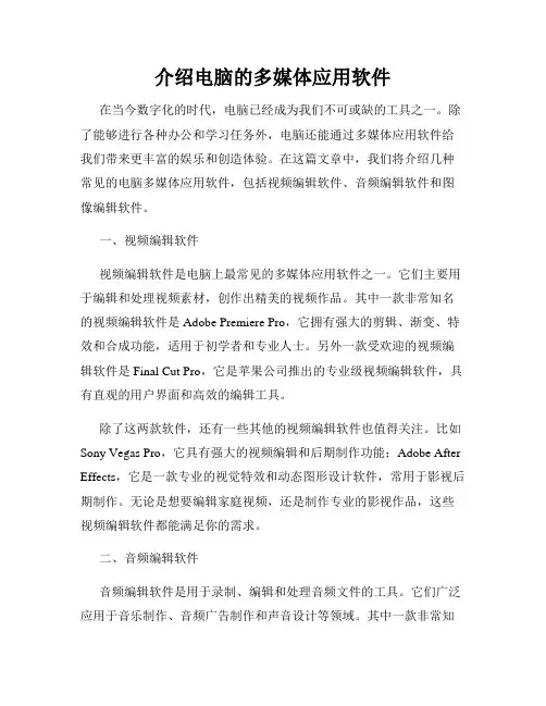介绍电脑的多媒体应用软件