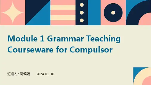 外研版高中英语必修一 Module 1 Grammar教学课件