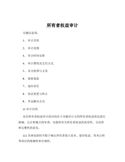 所有者权益审计