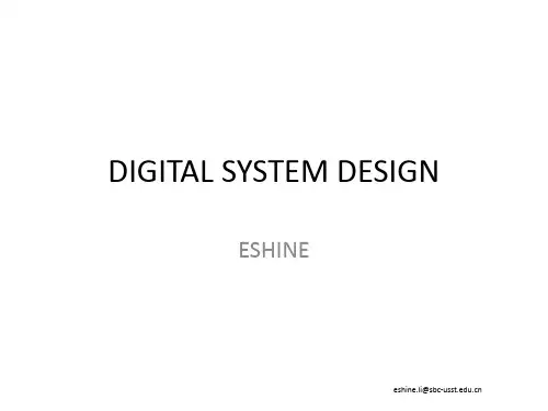 数字电路系统设计中英文课件教程 07 时序逻辑电路原理-Sequential Logic Design Principles (1)