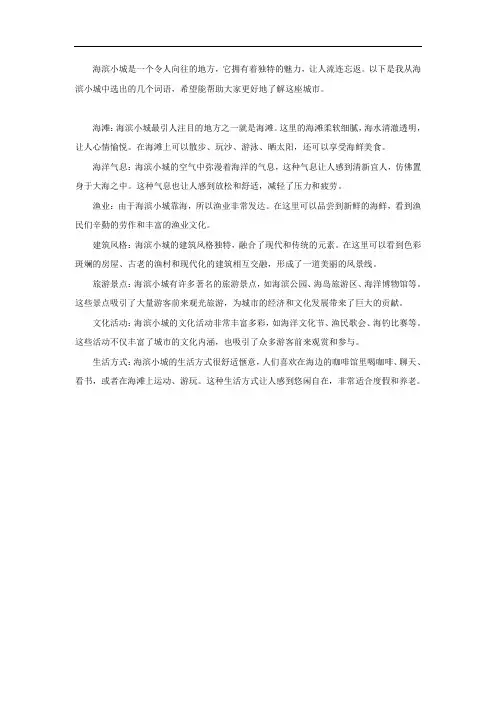 海滨小城词语