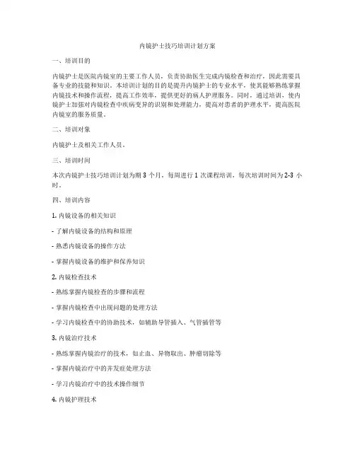 内镜护士技巧培训计划方案