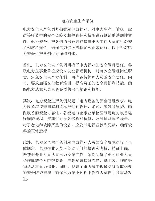 电力安全生产条例