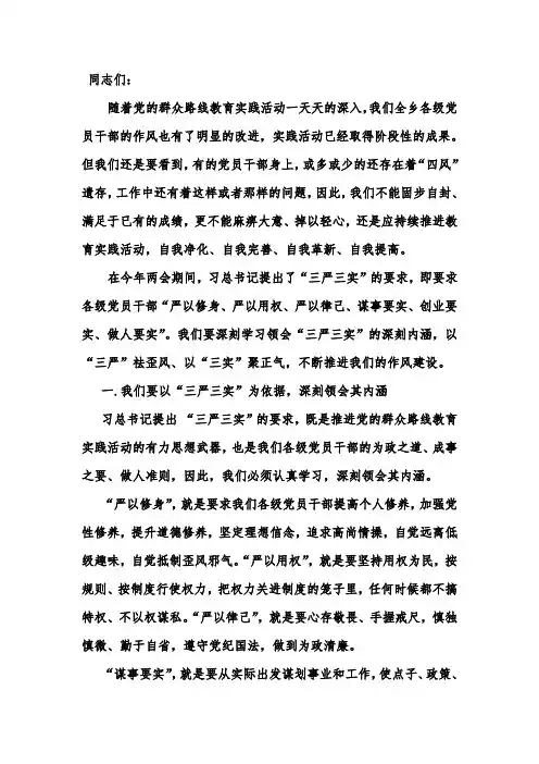 三严三实 发言稿