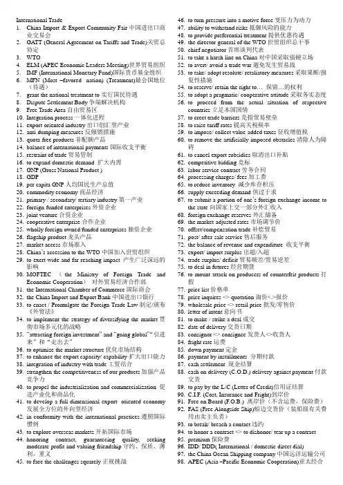 口译词汇----国际贸易