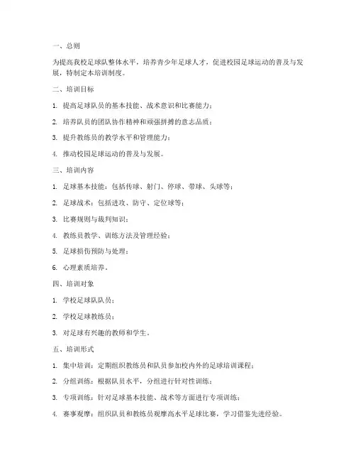 学校足球队培训制度