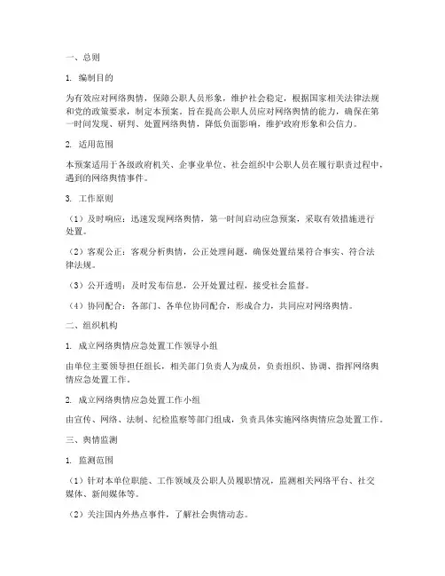 公职人员网络舆情处置预案