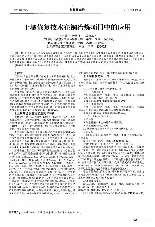 土壤修复技术在铜冶炼项目中的应用