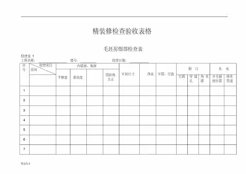 精装修检查验收表格