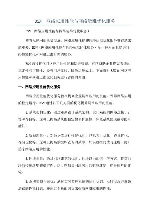BSN—网络应用性能与网络运维优化服务