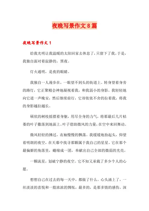 夜晚写景作文8篇